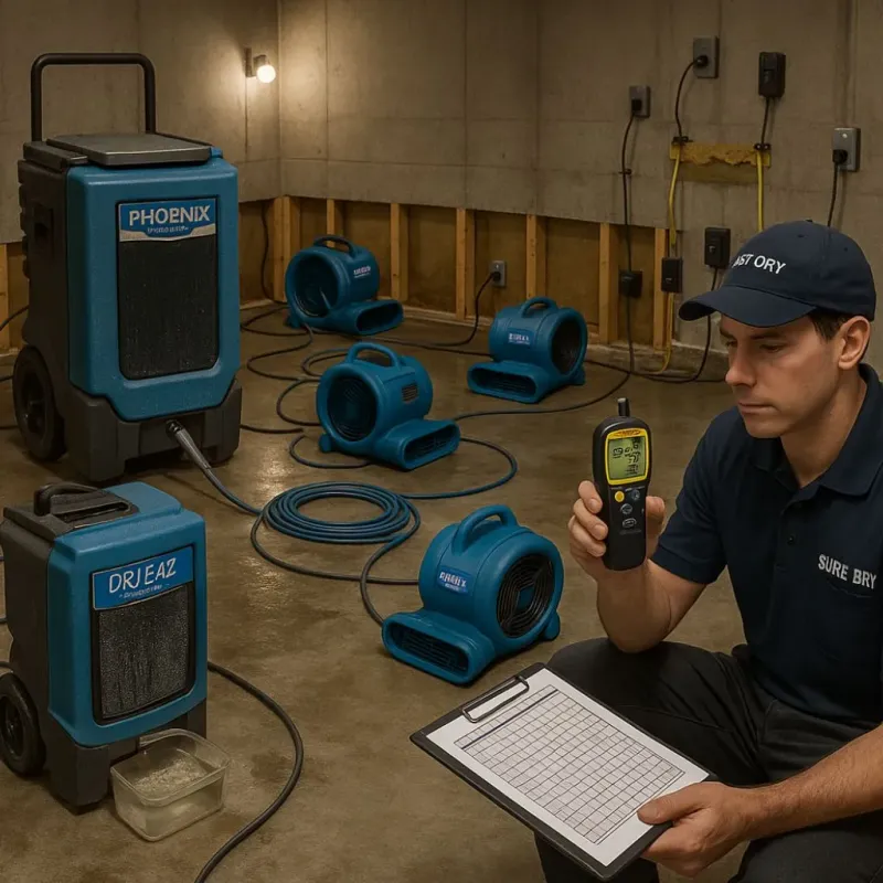 Structural Drying and Dehumidification process in Ladd, IL